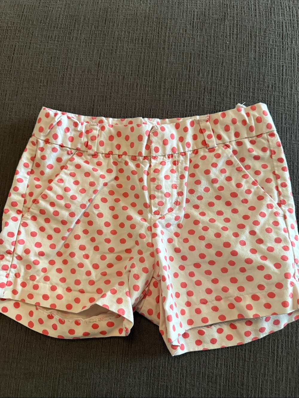 OshKosh B'gosh White Shorts with Pink Polka Dots size 5